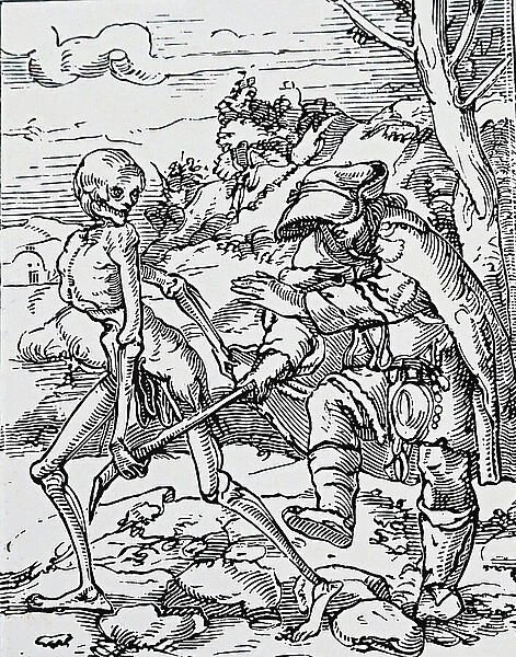 The blind man being visited by death