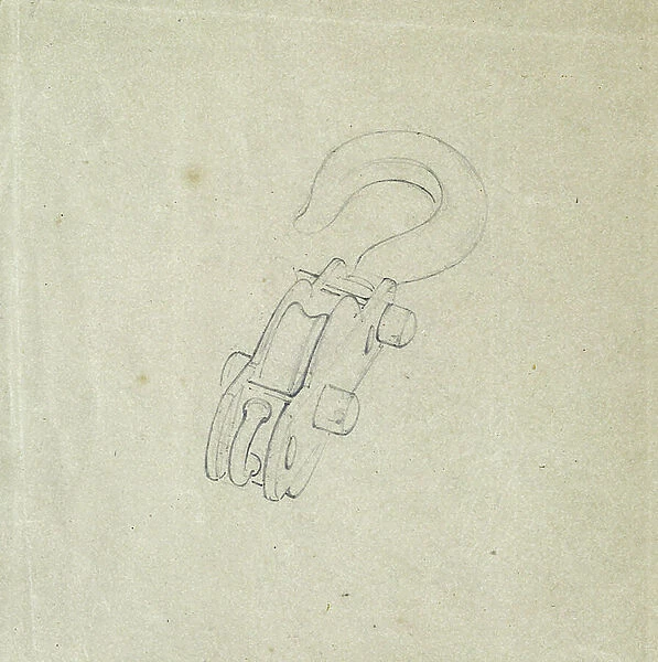 Block and Hook, c. 1835-38 (pencil on paper)