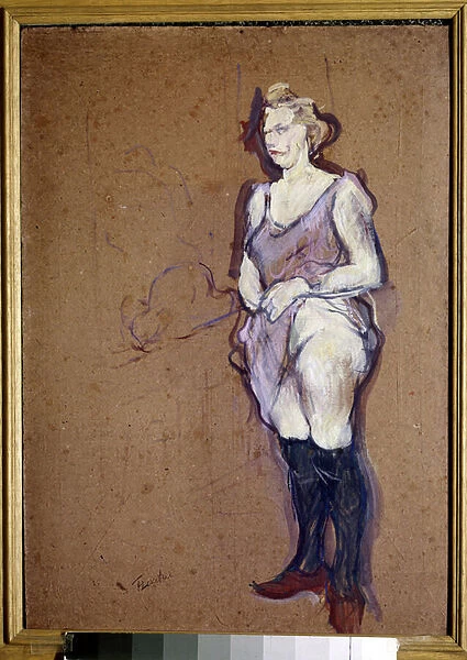Blonde housewife Portrait of prostituee. Painting by Henri Toulouse Lautrec (1864-1901
