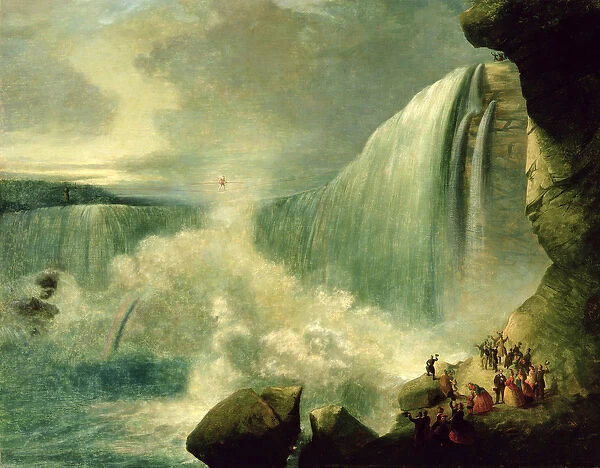 Blondin Crossing the Niagara Falls on a Tightrope, c. 1859-60 (oil on canvas)
