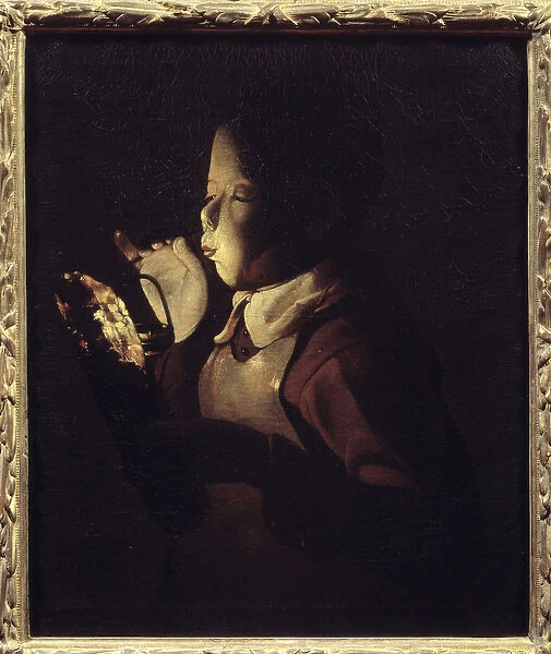 The blower has the lamp. Painting by Georges De La Tour (1593-1652), 1640. Oil on canvas