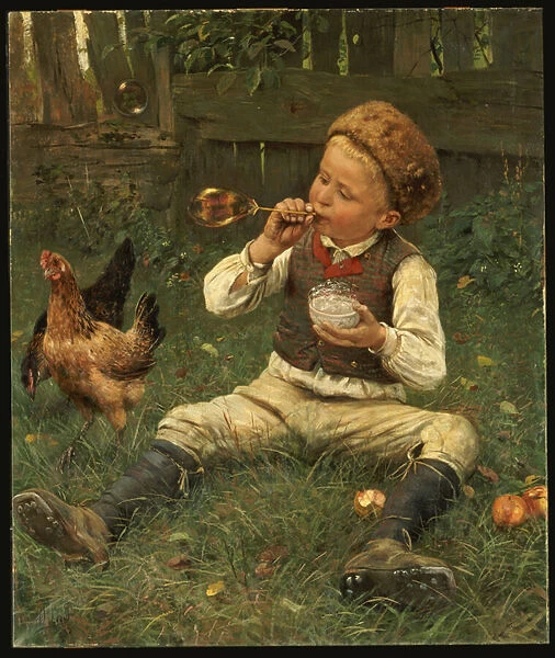 Blowing Bubbles, 1885 (oil on canvas)