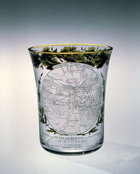 Blown, stained and enamelled beaker, 1813-14