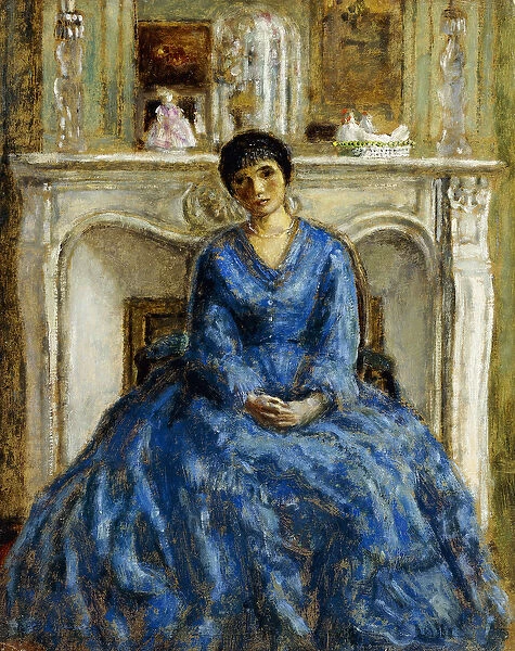 The Blue Gown, (oil on board)