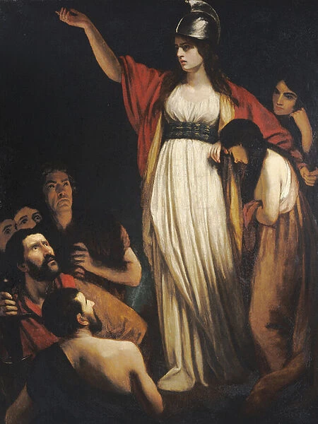 Boadicea haranguing the Britons (oil on canvas)
