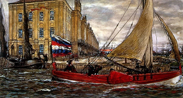 Boat at harbour 1906 (painting)