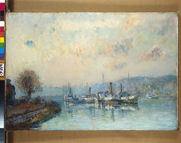 From the Boathouse, outskirts of Rouen (oil on canvas)