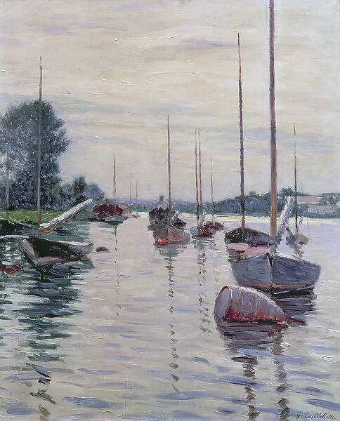 Boats Anchored on the Seine (oil on canvas)
