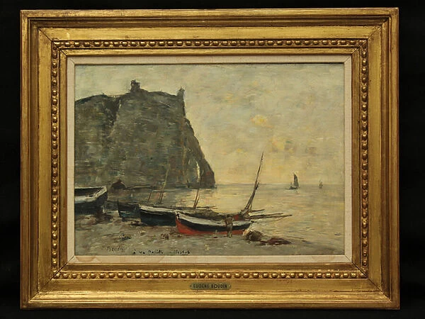 Boats at Etretat, c. 1860 (oil on board)