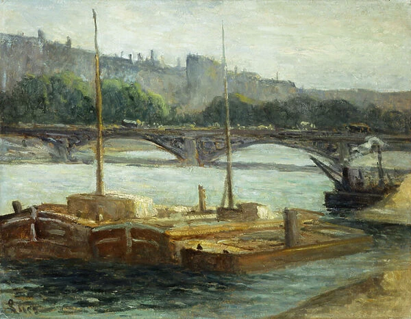 Boats at Groix; Bateaux a Groix, (watercolour over black on paper)