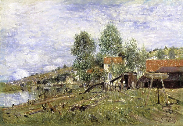 Boatyard at Saint-Mammes, 1886 (oil on canvas)