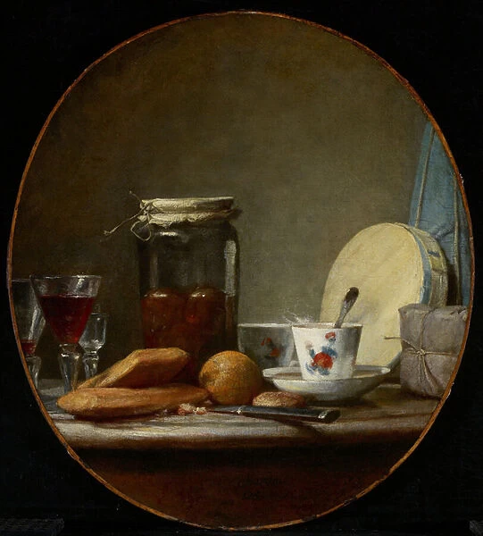 'Bocal d abricots'Peinture de Jean-Baptiste Simeon Chardin (1699-1779) 1758 Art gallery of Ontario