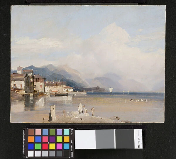 Boccadasse, Genoa with Monte Fasce in the background, 1826 (oil on millboard)