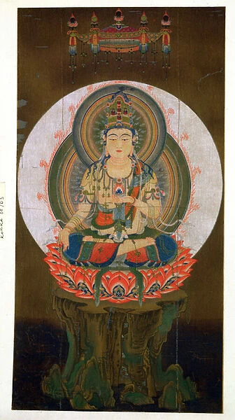 The Bodhisattva Akashagarba holding the Cintamani (wish giving