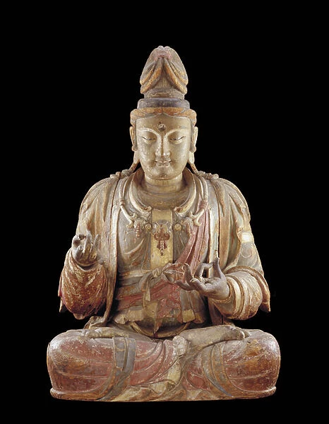The Bodhisattva Guanyin (wood, gesso, mineral pigments & gold)