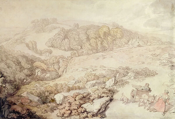 Bodmin Moor, North Cornwall, c. 1825 (pen & ink and w  /  c on paper)