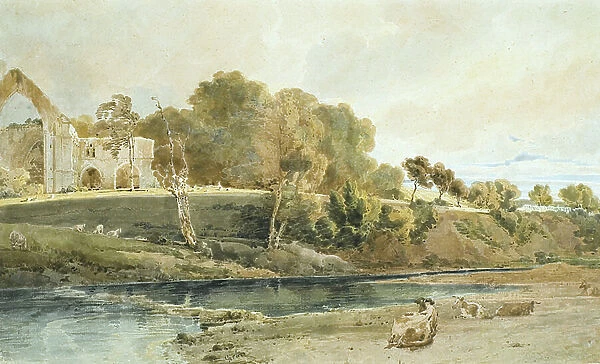 Bolton Abbey, Yorkshire, 1809 (w / c over pencil on card)