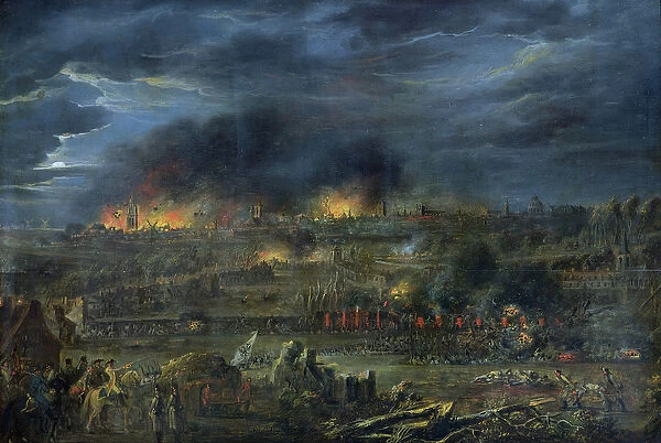 The Bombardment of Lille in 1792 (oil on canvas)