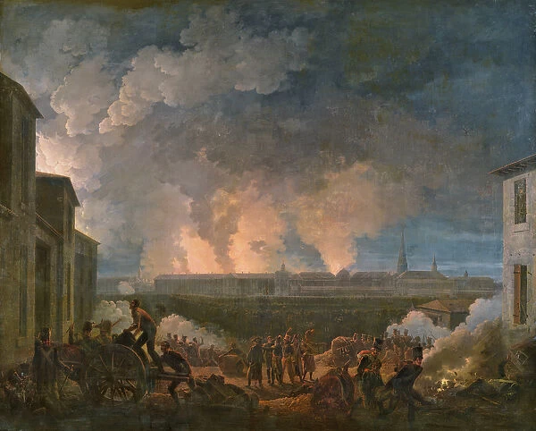 The Bombardment of Vienna by the French Army, 11th May 1809 (oil on canvas)