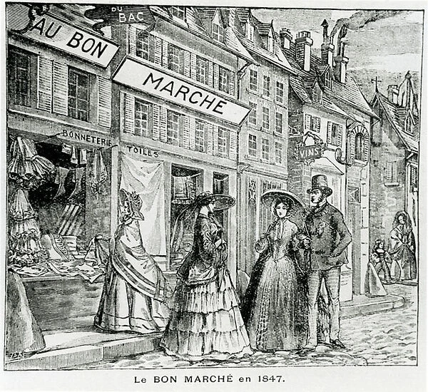 The Bon Marche Shop in the rue du Bac, Paris in 1847 (litho)
