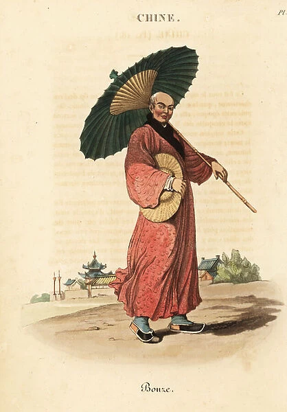 Bonze monk or Fo priest, 18th century. 1822 (engraving)