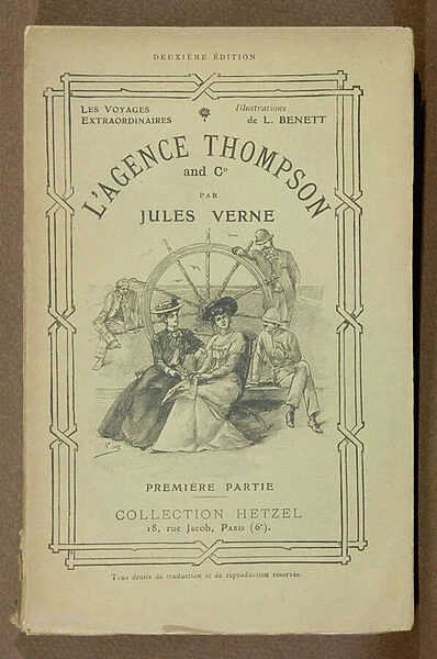 Book Cover of The Thompson Travel Agency by Jules Verne (1828-1905) (litho)