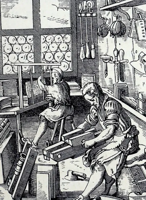 Framed Print : A bookbinder's workshop Framed Print : A bookbinder's workshop