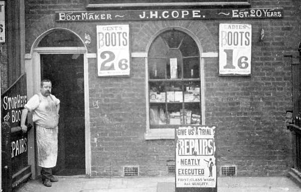 Bootmaker J. H. Cope, late C19th (b  /  w photo)