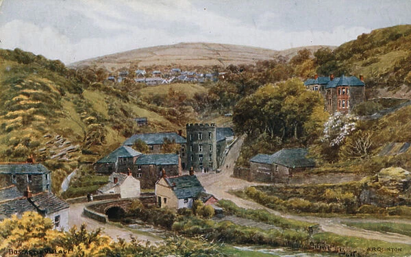 Boscastle Village (colour litho)