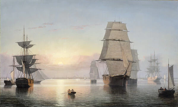 Boston Harbor, Sunset, 1850-55 (oil on canvas)