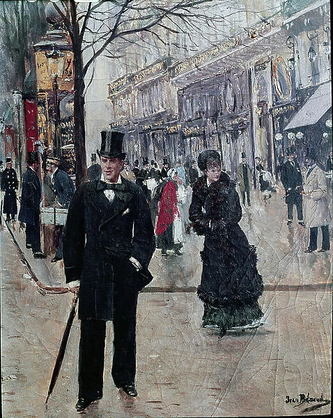 On the boulevard, 1880 (Oil on canvas)