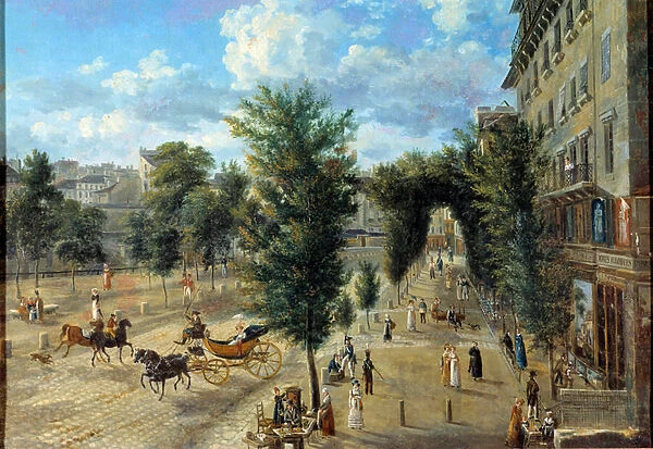 The Boulevard des Capucines and the lower street of the rampart