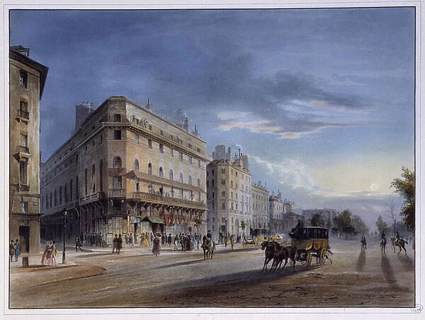 Boulevard des italiens - in 'Paris en 1837'by Arnout