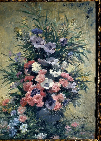 Bouquet of anemones Painting by Edouard Debat Ponsan (1847-1913). 1888