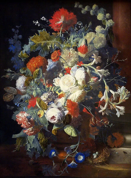 Bouquet of Flowers at a Column - Jan van Huysum (1682-1749)