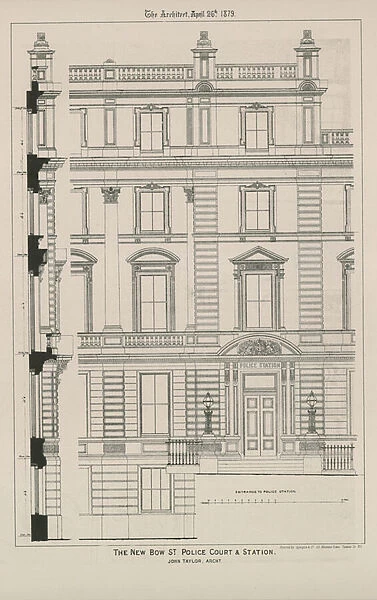 Bow Street Police Court and station (engraving)