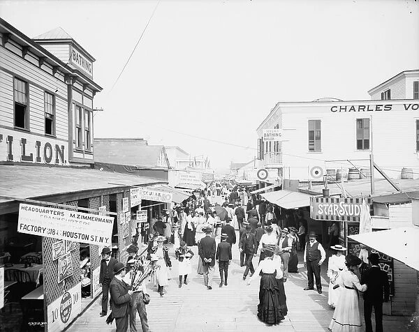 The Bowery looking East, Rockaway, New York, 1900-10 (b  /  w photo)
