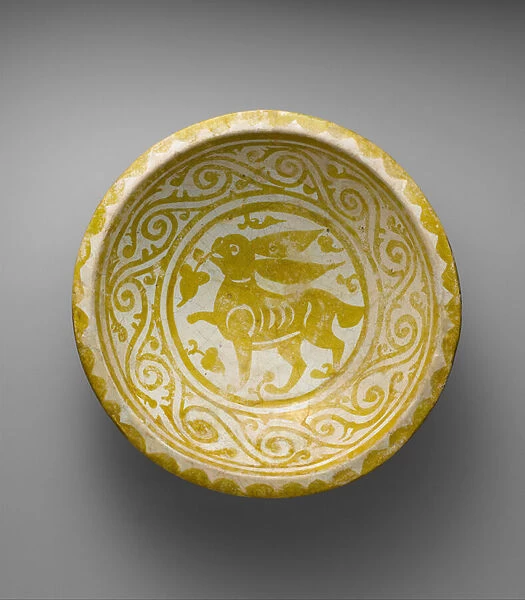 Bowl Depicting a Running Hare, c. 1000-25 (painted earthenware)