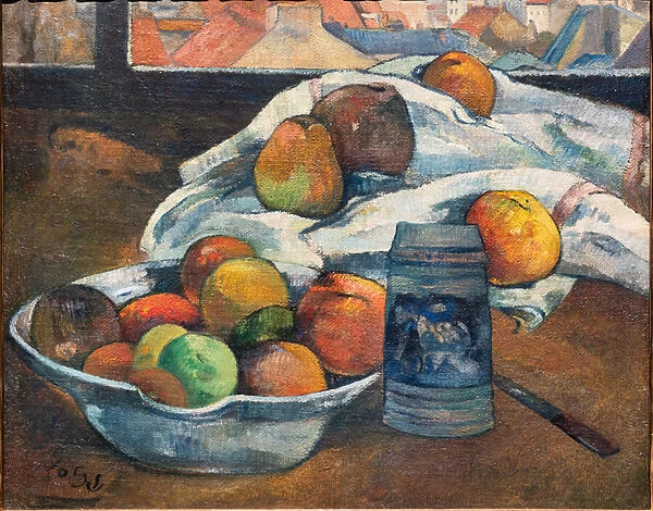 Bowl of Fruit and a Tankard before a Window, c. 1890 (oil on canvas)