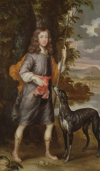 A Boy with a Spear and a Hound, c. 1685 (oil on canvas)