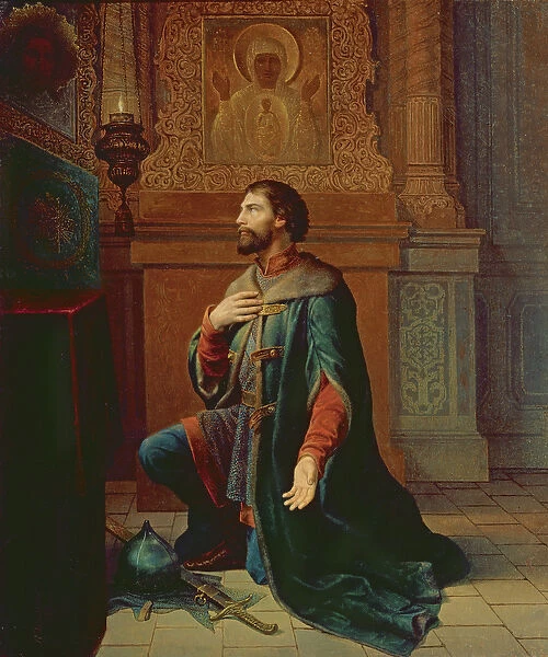 A Boyar before the Campaign, 1871 (oil on canvas)