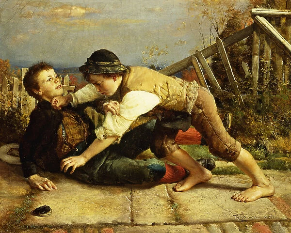 Boyish Pranks, 1885 (oil on canvas)