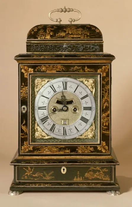 Framed Print : Bracket clock, movement by James Boyce, c. 1705 (black lacquer) Framed Print : Bracket clock, movement by James Boyce, c. 1705 (black lacquer)