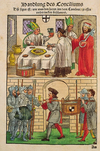 How the bread and wine were distributed to the people during the Council of Constance