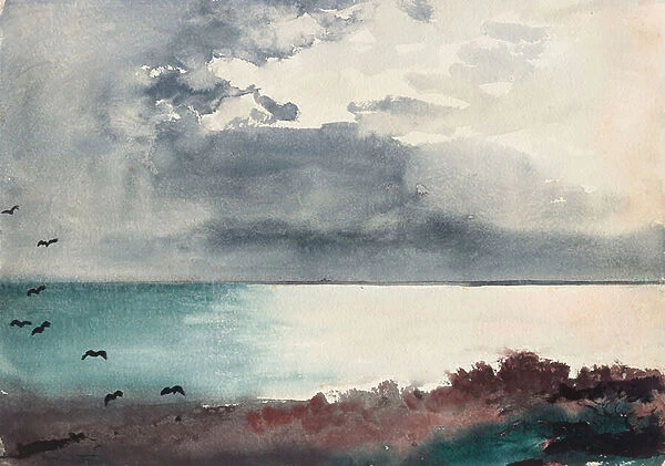 Breaking Storm, Coast of Maine, 1894 (w  /  c on paper)