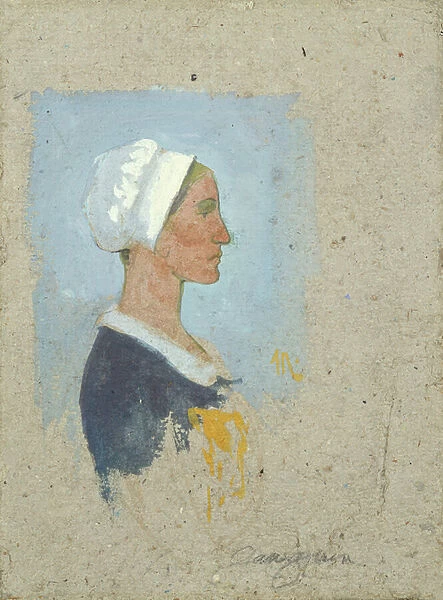 A Breton Peasant Woman (gouache on board)