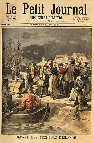 Breton sailors leaving Paimpol in the spring to search for cod on the coast of Iceland or