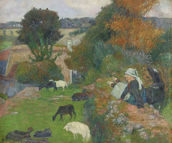 The Breton Shepherdess, 1886 (oil on canvas)