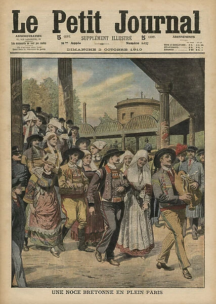 A Breton wedding right in Paris, illustration from Le Petit Journal