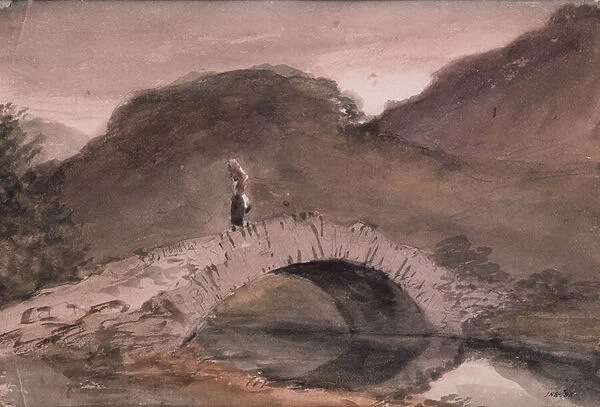 A Bridge at Borrowdale, 1806 (pencil and w  /  c)